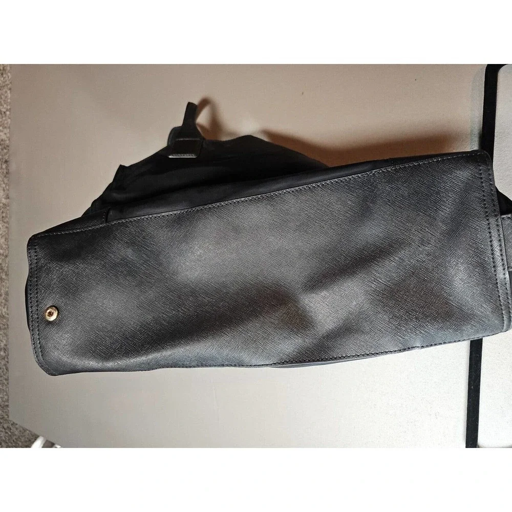 Tory Burch Ella Nylon LOGO Packable Tote BLACK